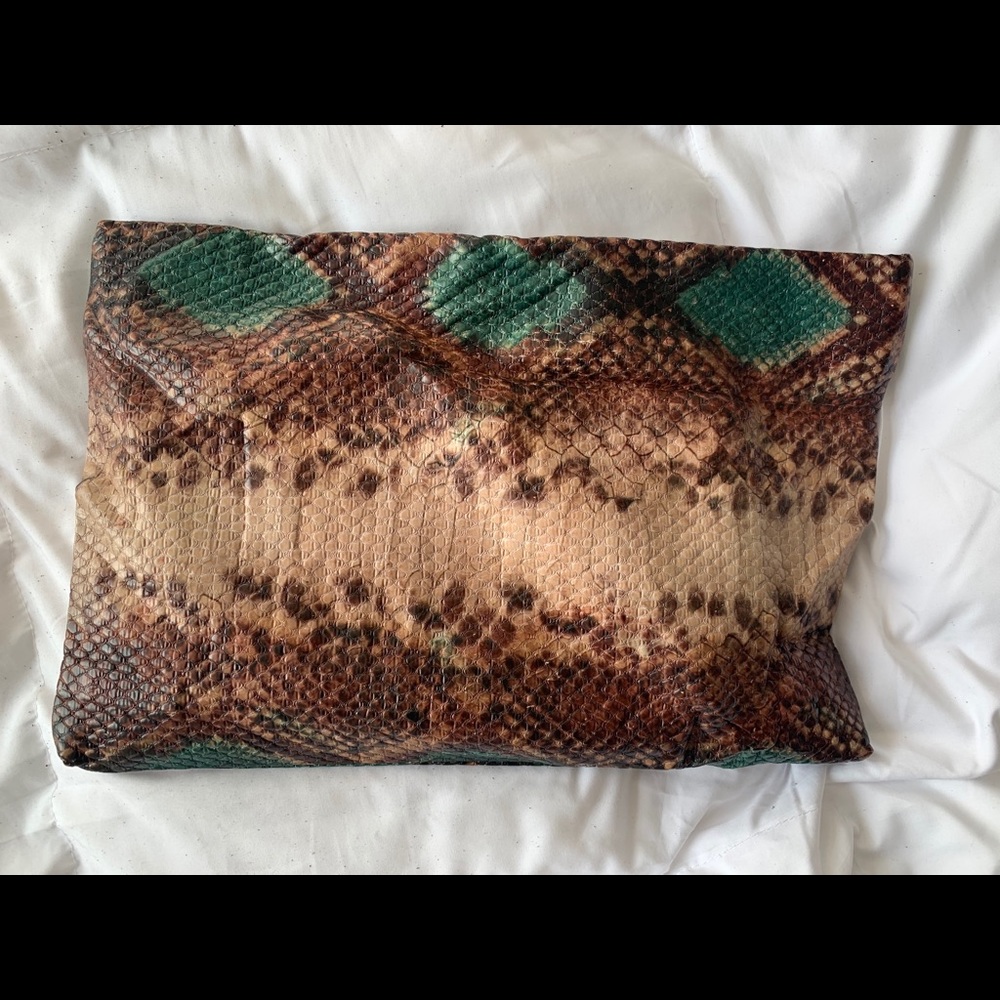 Snakeskin clutch with built in wallet